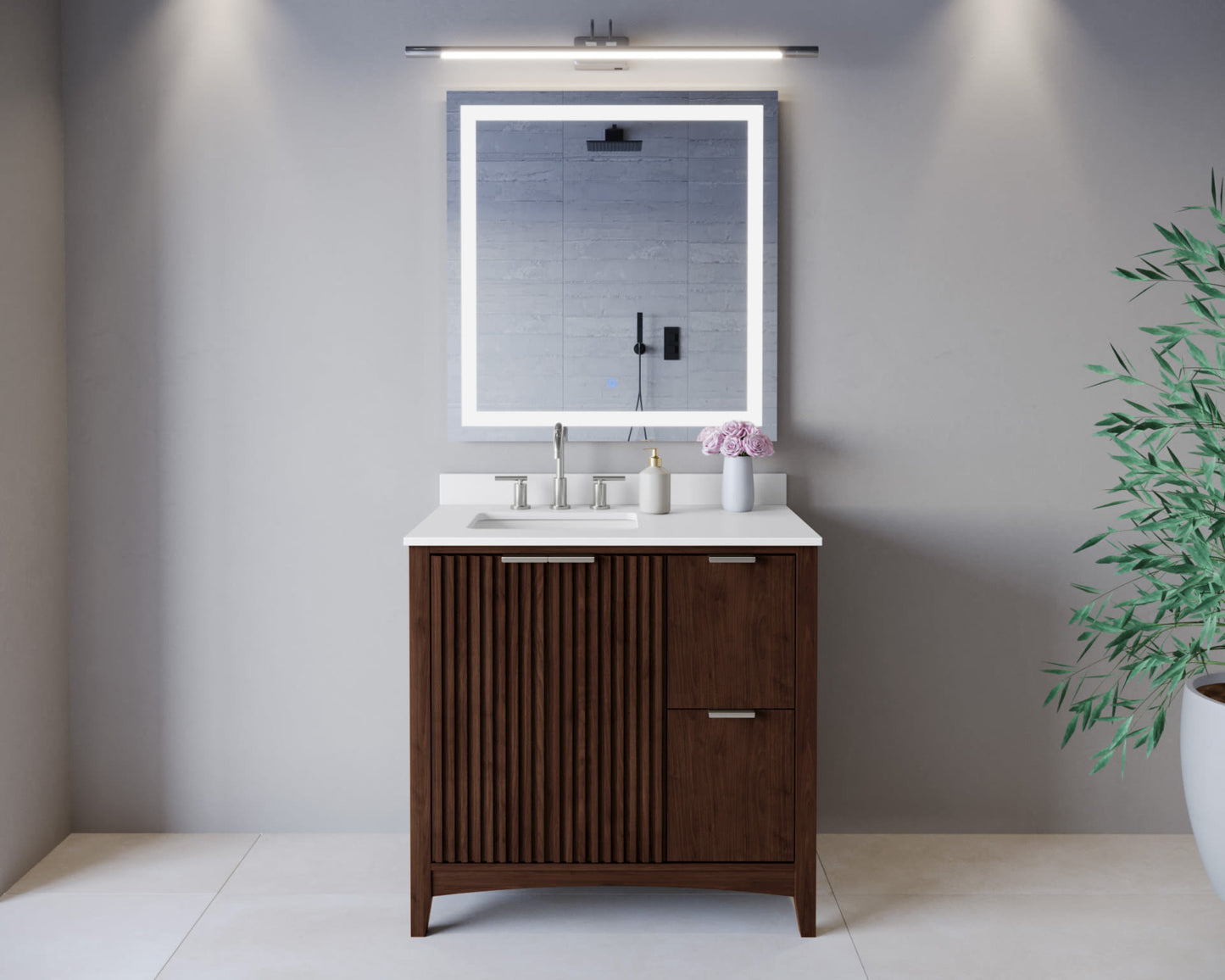 Palmilla Bathroom Vanity with Countertop 36 inch Single Sink 3-hole Faucet Setup
