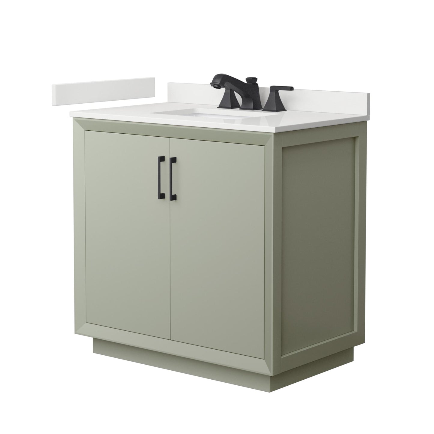 Strada Bathroom Vanity with Countertop 36 inch Single Sink 3-hole Faucet Setup