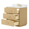 Custom image for Scandinavian Oak with Satin Bronze Trim / White Quartz / No Mirror