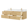 Custom image for Scandinavian Oak with Satin Bronze Trim / White Quartz / No Mirror