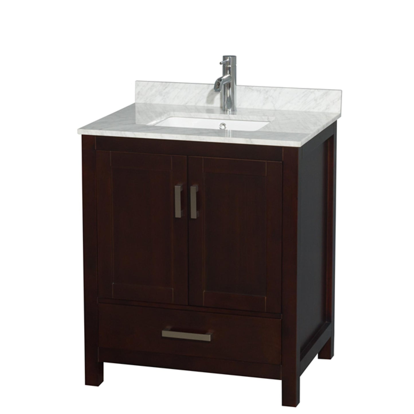 Sheffield Bathroom Vanity with Countertop 30 inch Single Sink Single hole Faucet Setup