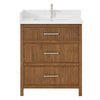 Custom image for Toasted Walnut with Brushed Nickel Trim / White Quartz / No Mirror