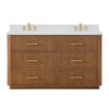 Custom image for Toasted Walnut with Satin Bronze Trim / White Quartz / No Mirror