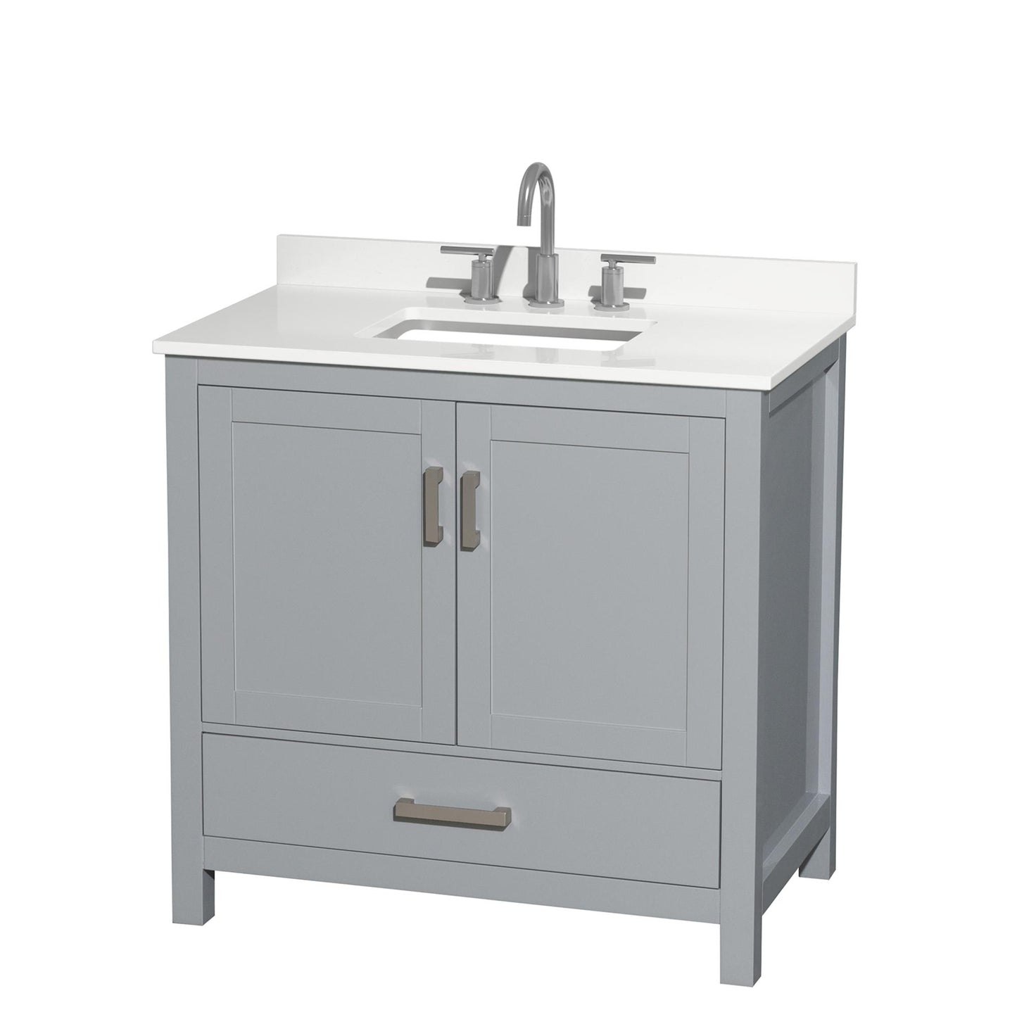 Sheffield Bathroom Vanity with Countertop 36 inch Single Sink 3-hole Faucet Setup