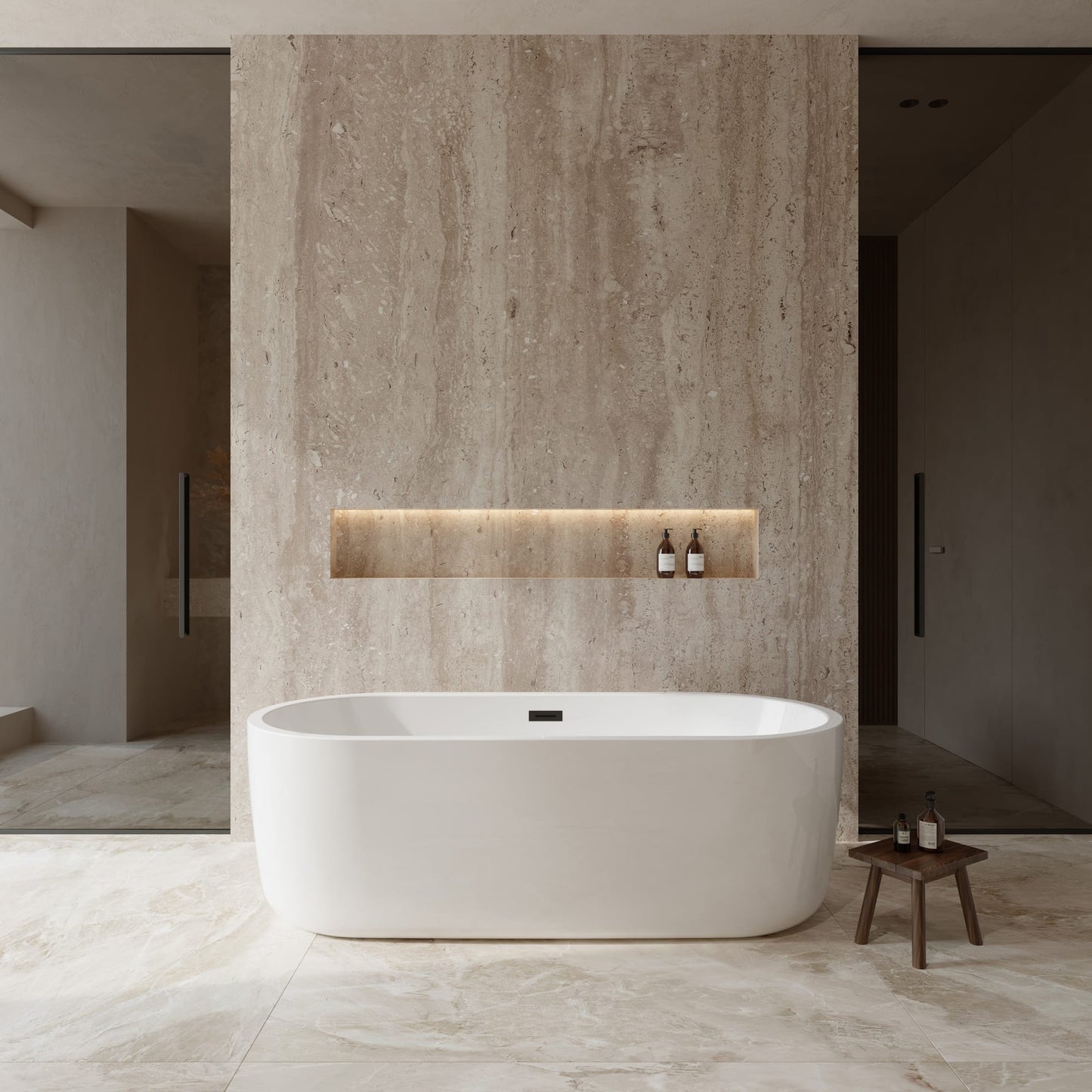 Juliette Freestanding Acrylic Bathtub No Faucet 71 inch