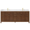 Custom image for Dark Walnut with Brushed Gold Trim / White Quartz / No Mirror