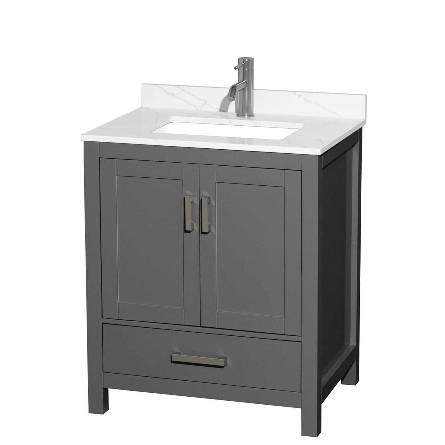Sheffield Bathroom Vanity with Countertop 30 inch Single Sink Single hole Faucet Setup