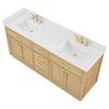 Custom image for Rift Oak with Brushed Gold Trim / White Quartz / No Mirror