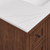 Custom image for Dark Walnut with Matte Black Trim / Giotto Quartz / No Mirror