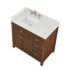 Custom image for Dark Walnut with Brushed Gold Trim / Carrara Cultured Marble / No Mirror