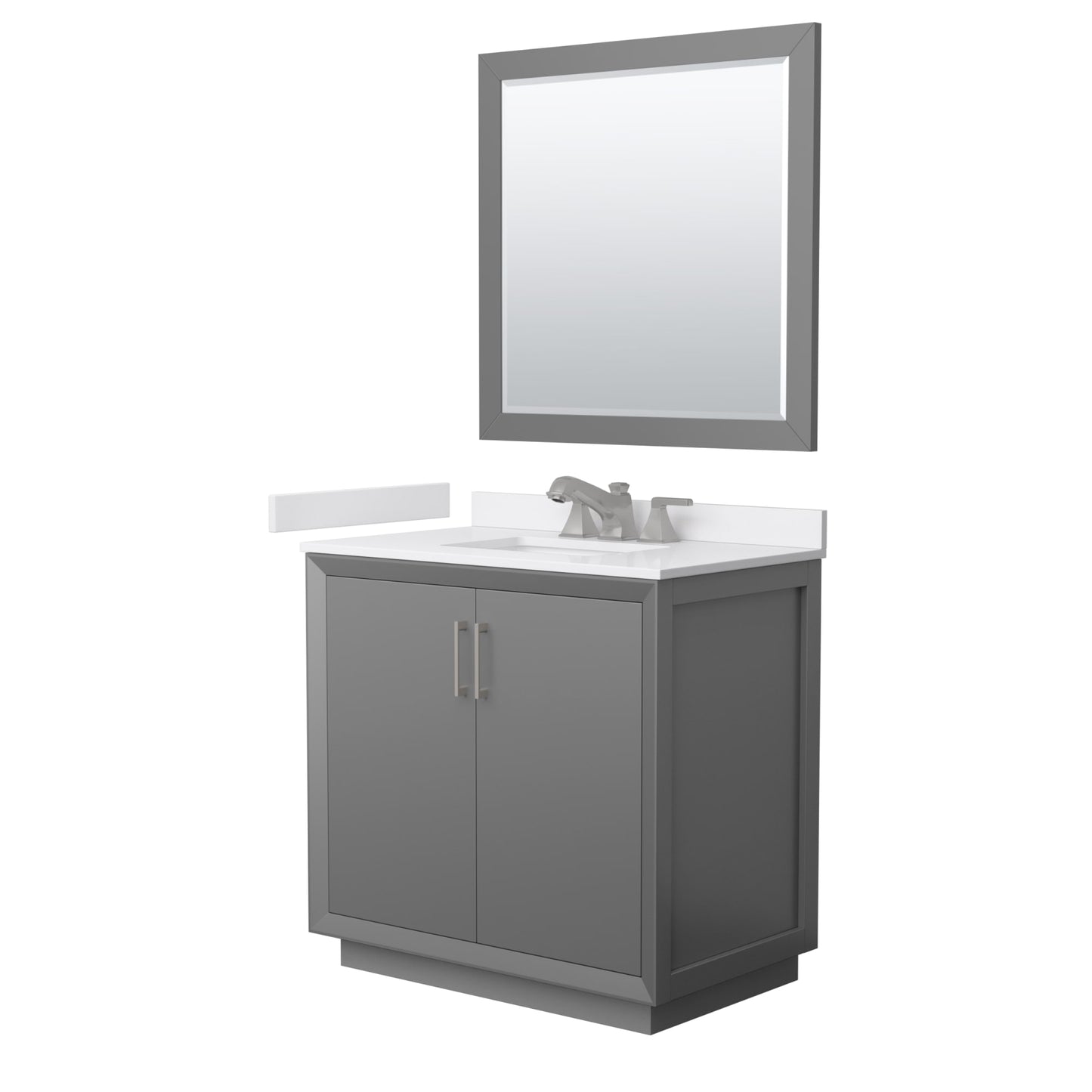 Strada Bathroom Vanity with Countertop 36 inch Single Sink 3-hole Faucet Setup