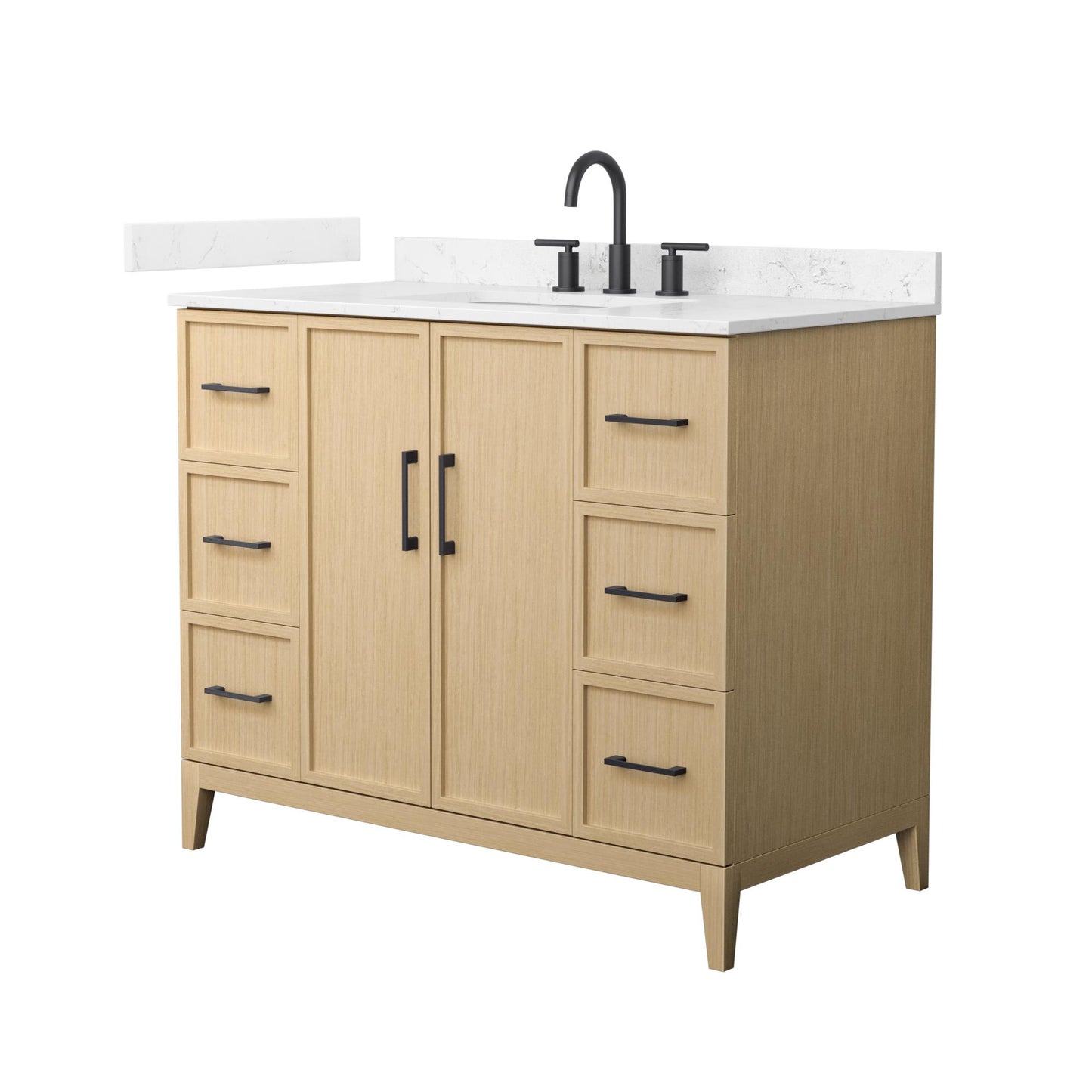 Elan Bathroom Vanity with Countertop 42 inch Single Sink 3-hole Faucet Setup
