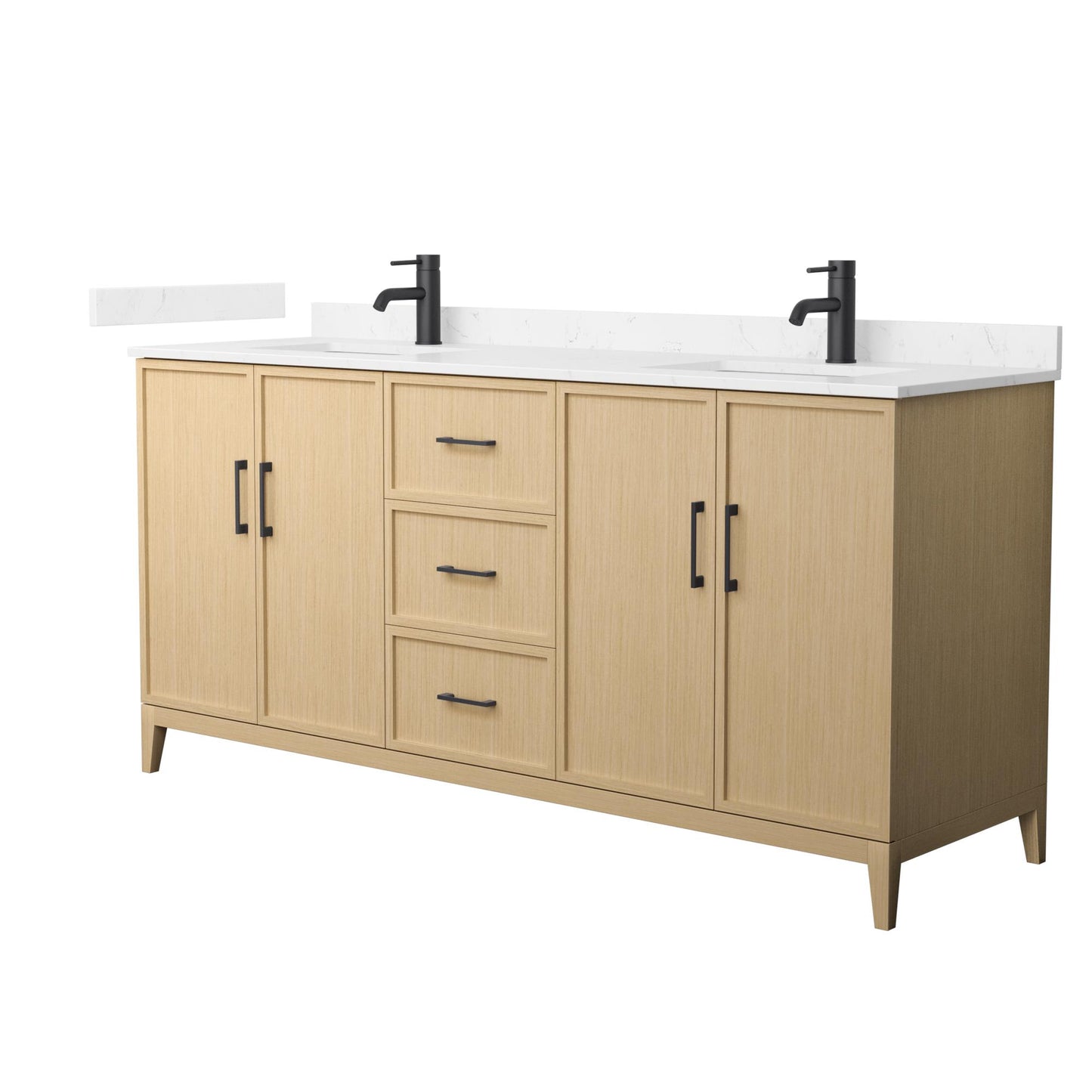 Elan Bathroom Vanity with Countertop 72 inch Double Sink Single hole Faucet Setup