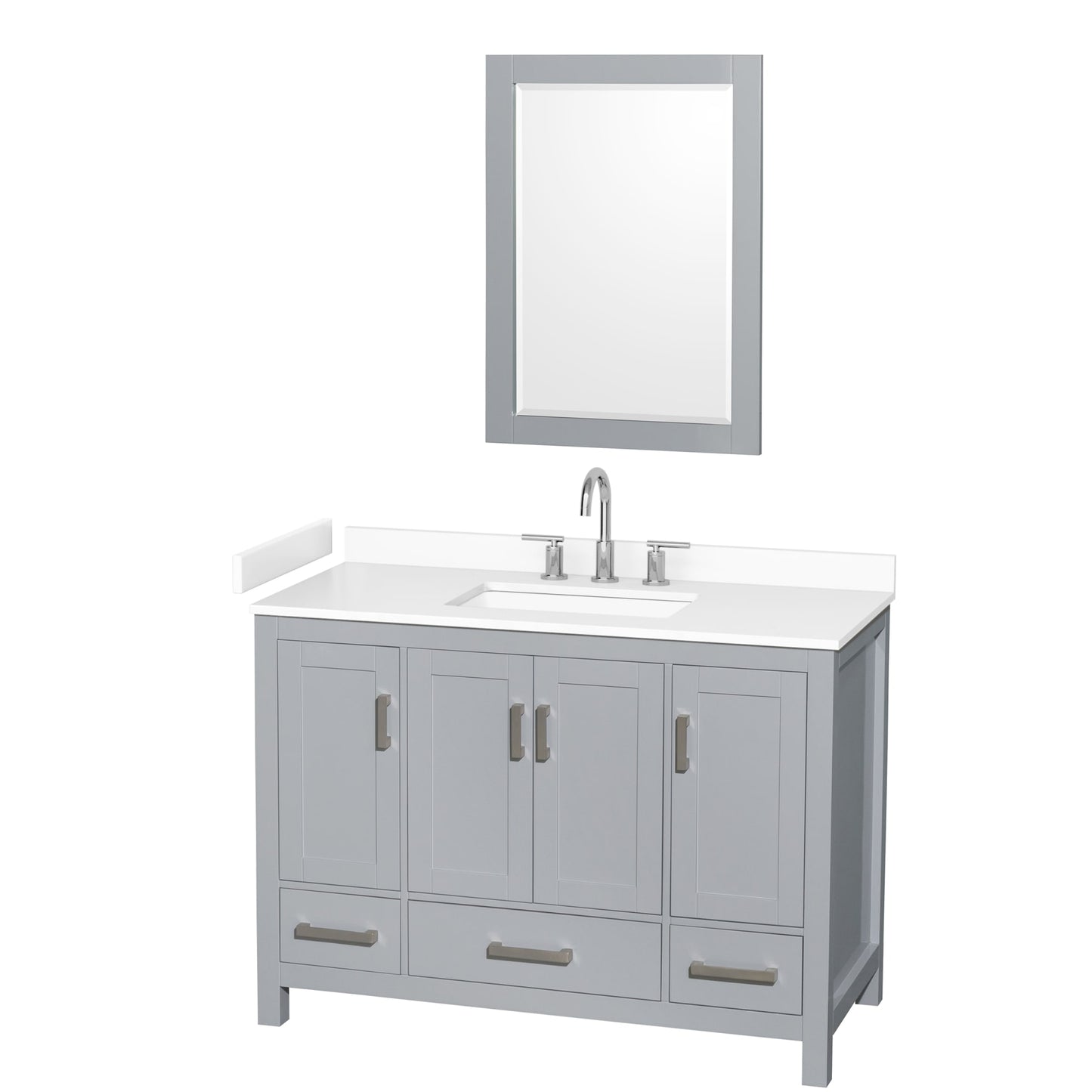 Sheffield Bathroom Vanity with Countertop 48 inch Single Sink 3-hole Faucet Setup