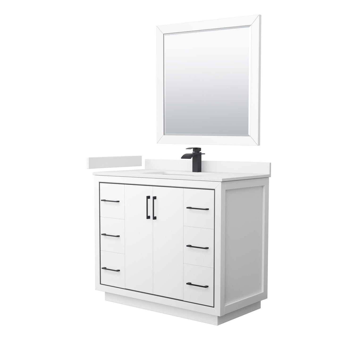 Icon Bathroom Vanity with Countertop 42 inch Single Sink Single hole Faucet Setup