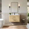 Custom image for Scandinavian Oak with Matte Black Trim / White Quartz / No Mirror