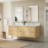 Custom image for Scandinavian Oak with Brushed Nickel Trim / White Quartz / No Mirror