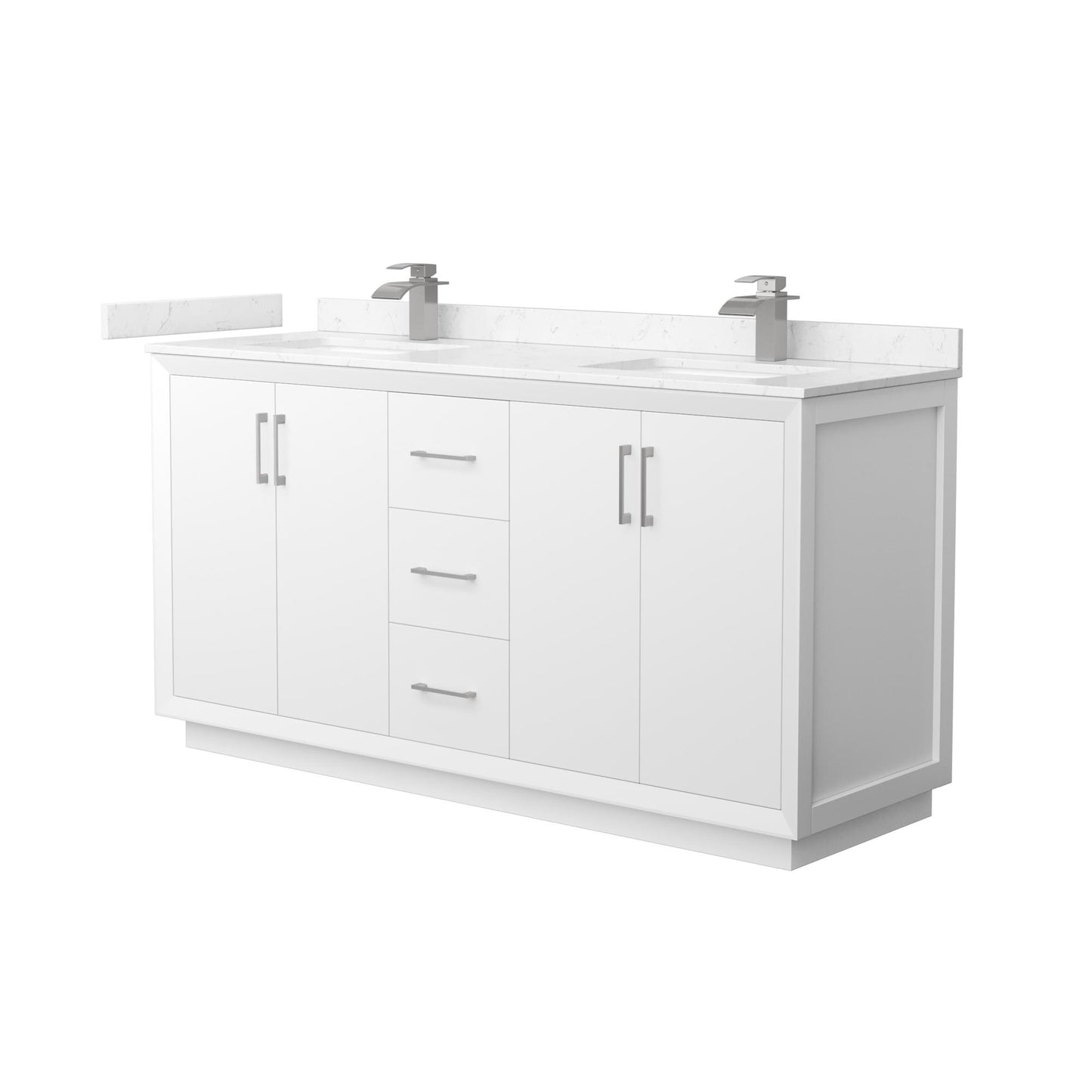 Strada Bathroom Vanity with Countertop 66 inch Double Sink Single hole Faucet Setup