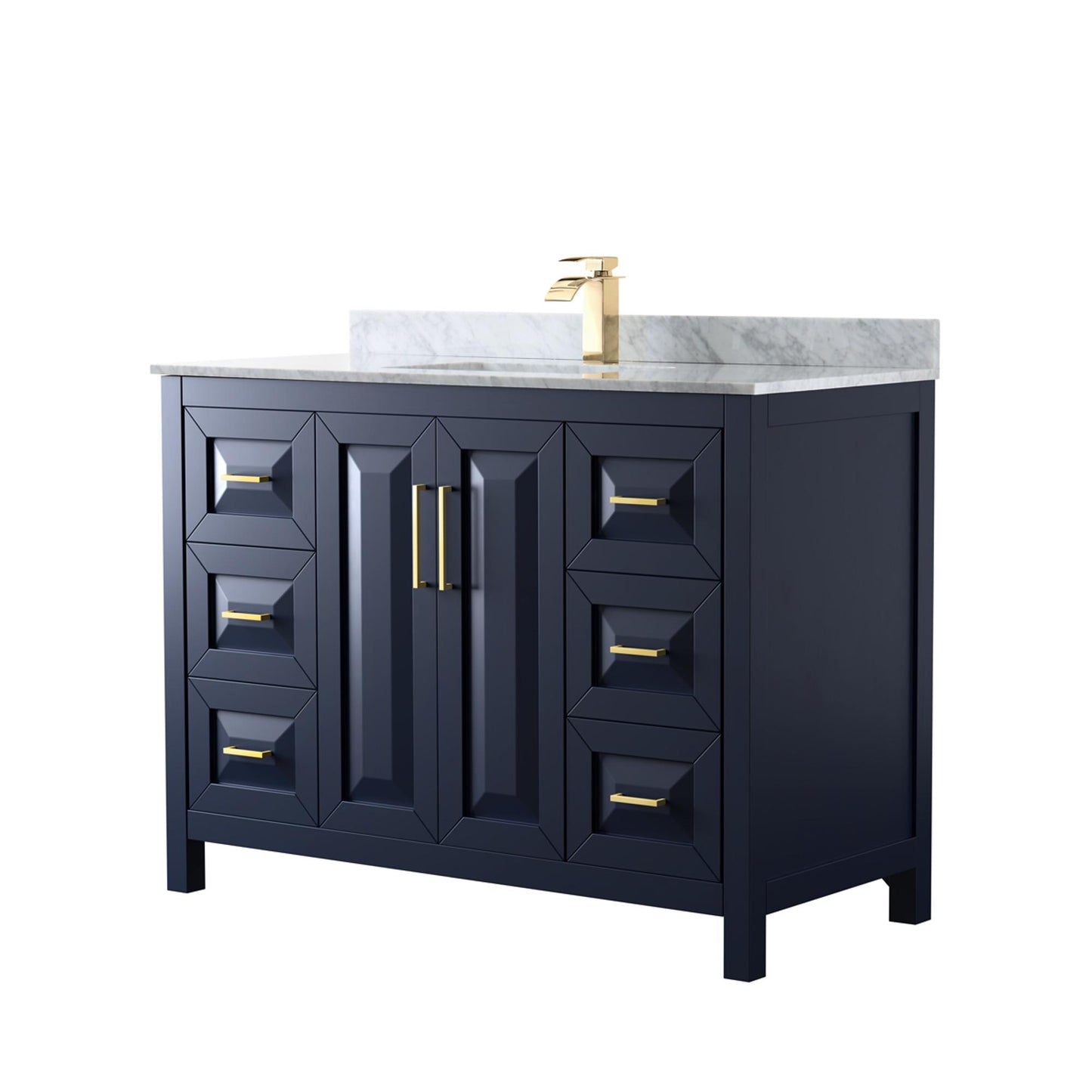 Daria Bathroom Vanity with Countertop 48 inch Single Sink Single hole Faucet Setup
