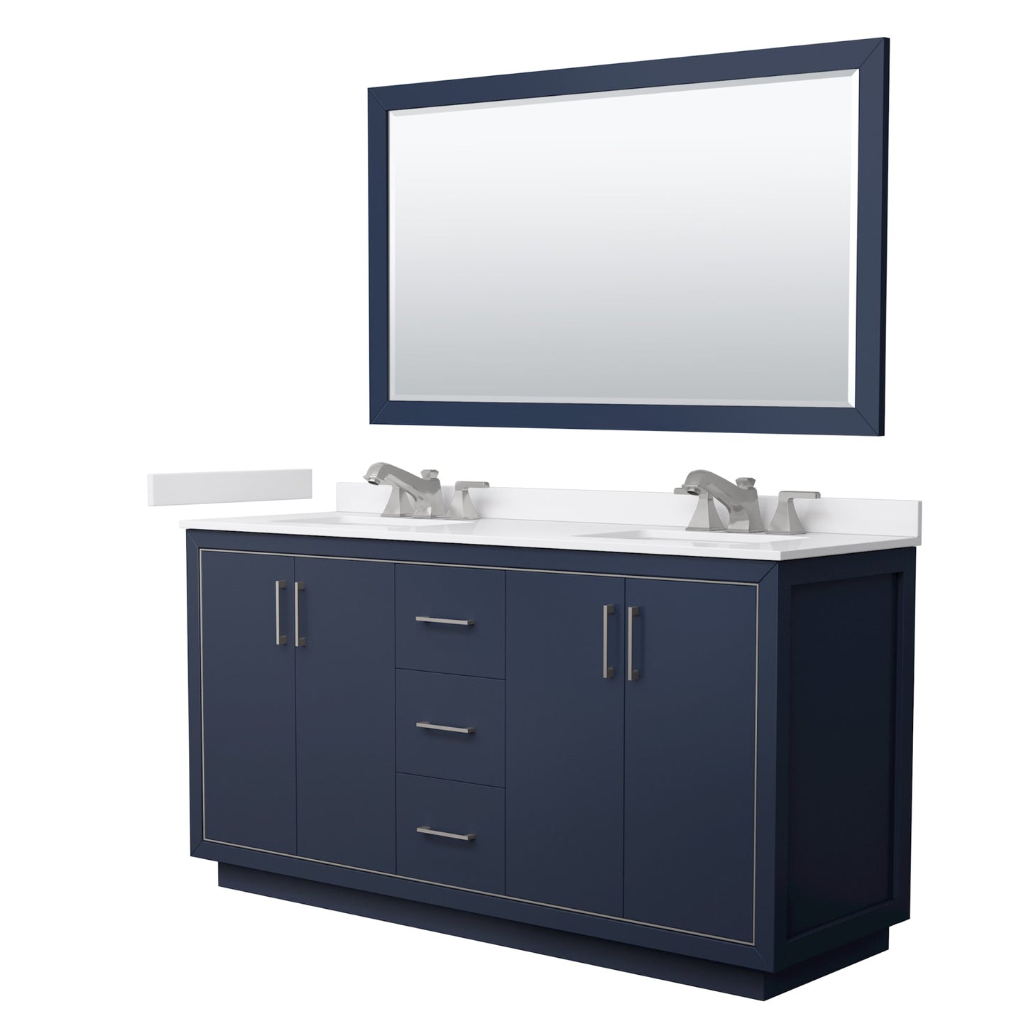 Icon Bathroom Vanity with Countertop 66 inch Double Sink 3-hole Faucet Setup