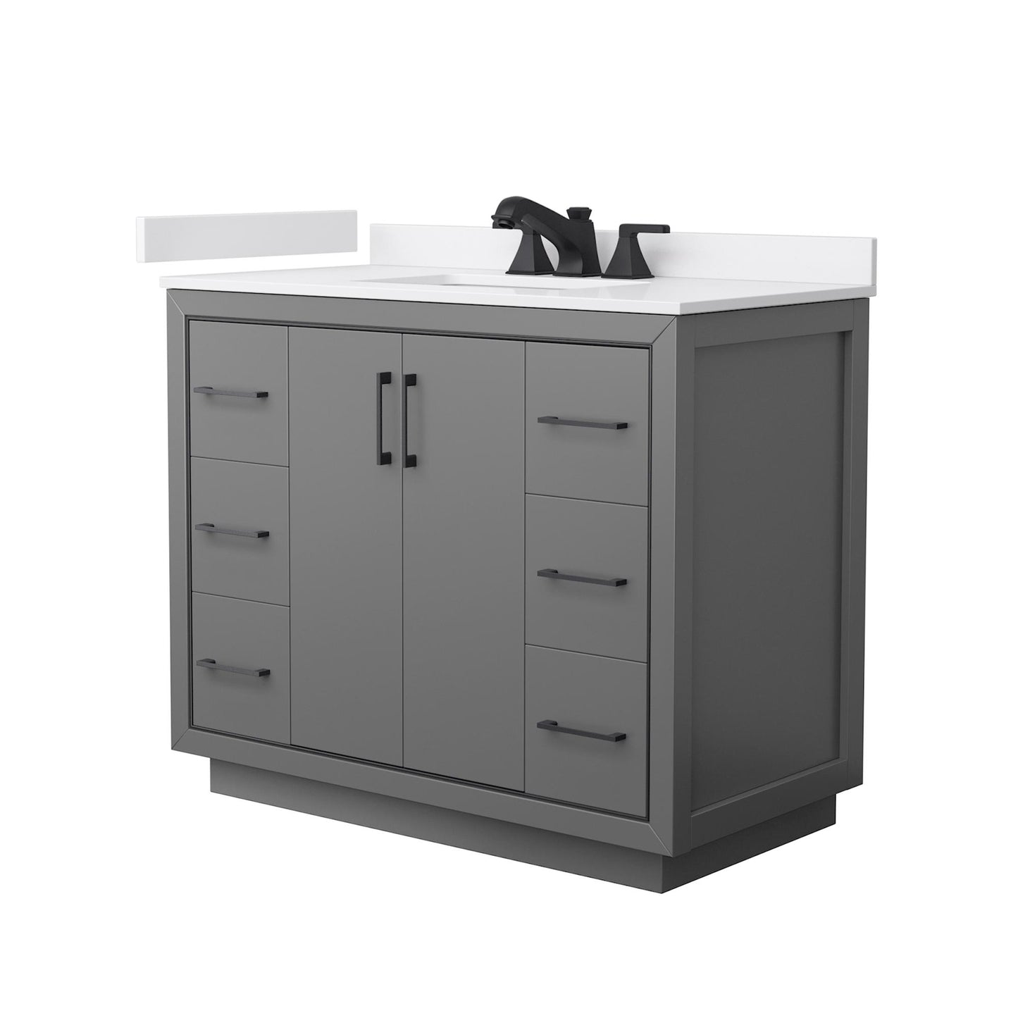 Icon Bathroom Vanity with Countertop 42 inch Single Sink 3-hole Faucet Setup