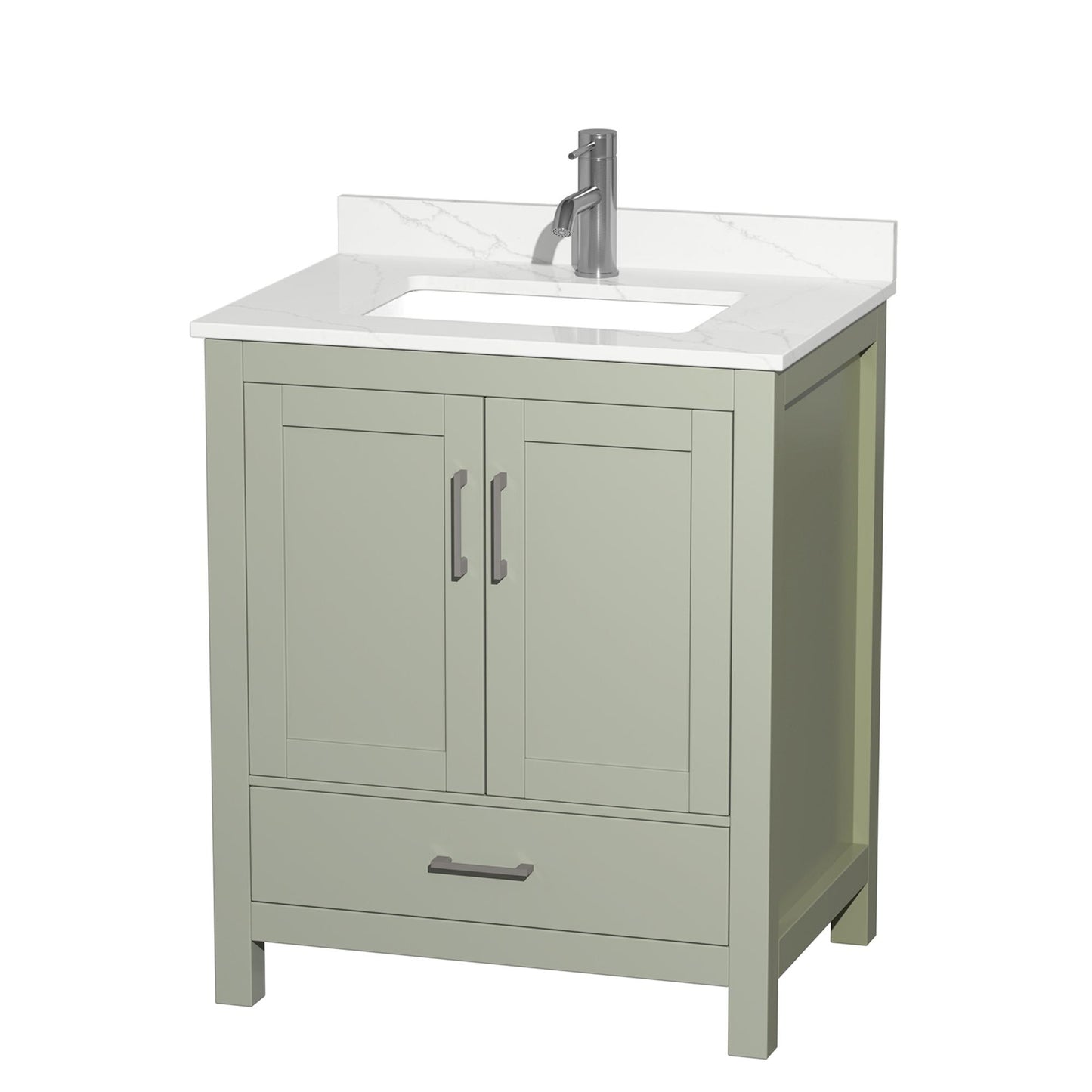 Sheffield Bathroom Vanity with Countertop 30 inch Single Sink Single hole Faucet Setup