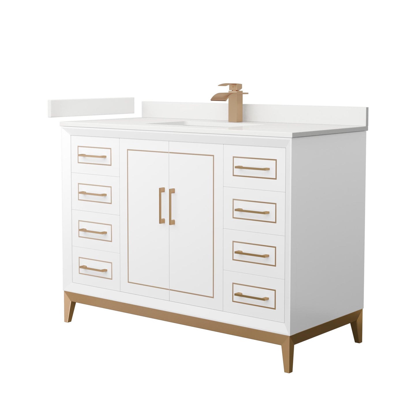 Marlena Bathroom Vanity with Countertop 48 inch Single Sink Single hole Faucet Setup