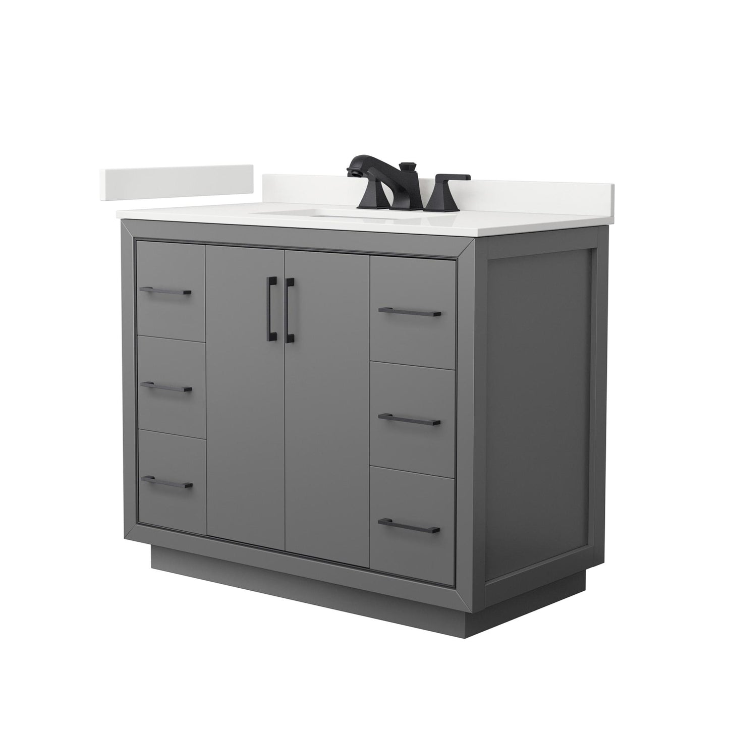 Icon Bathroom Vanity with Countertop 42 inch Single Sink 3-hole Faucet Setup