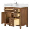 Custom image for Toasted Walnut with Brushed Nickel Trim / White Quartz / No Mirror