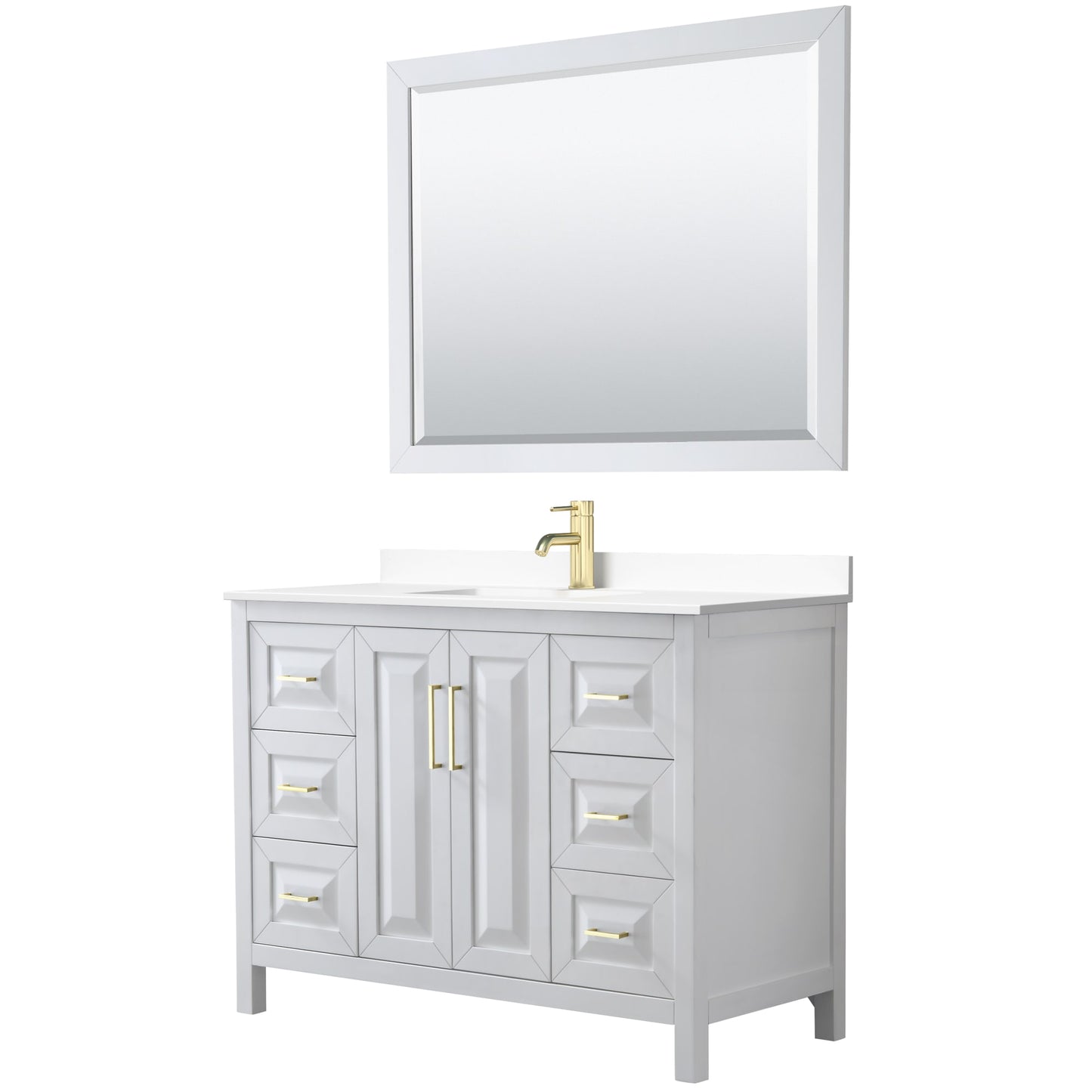Daria Bathroom Vanity with Countertop 48 inch Single Sink Single hole Faucet Setup