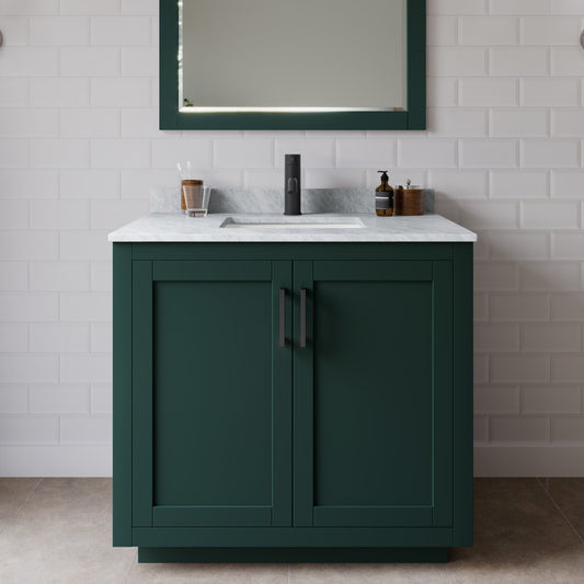 Miranda Bathroom Vanity with Countertop 36 inch Single Sink Single hole Faucet Setup
