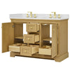Custom image for Honey Oak with Brushed Gold Trim / White Quartz / No Mirror