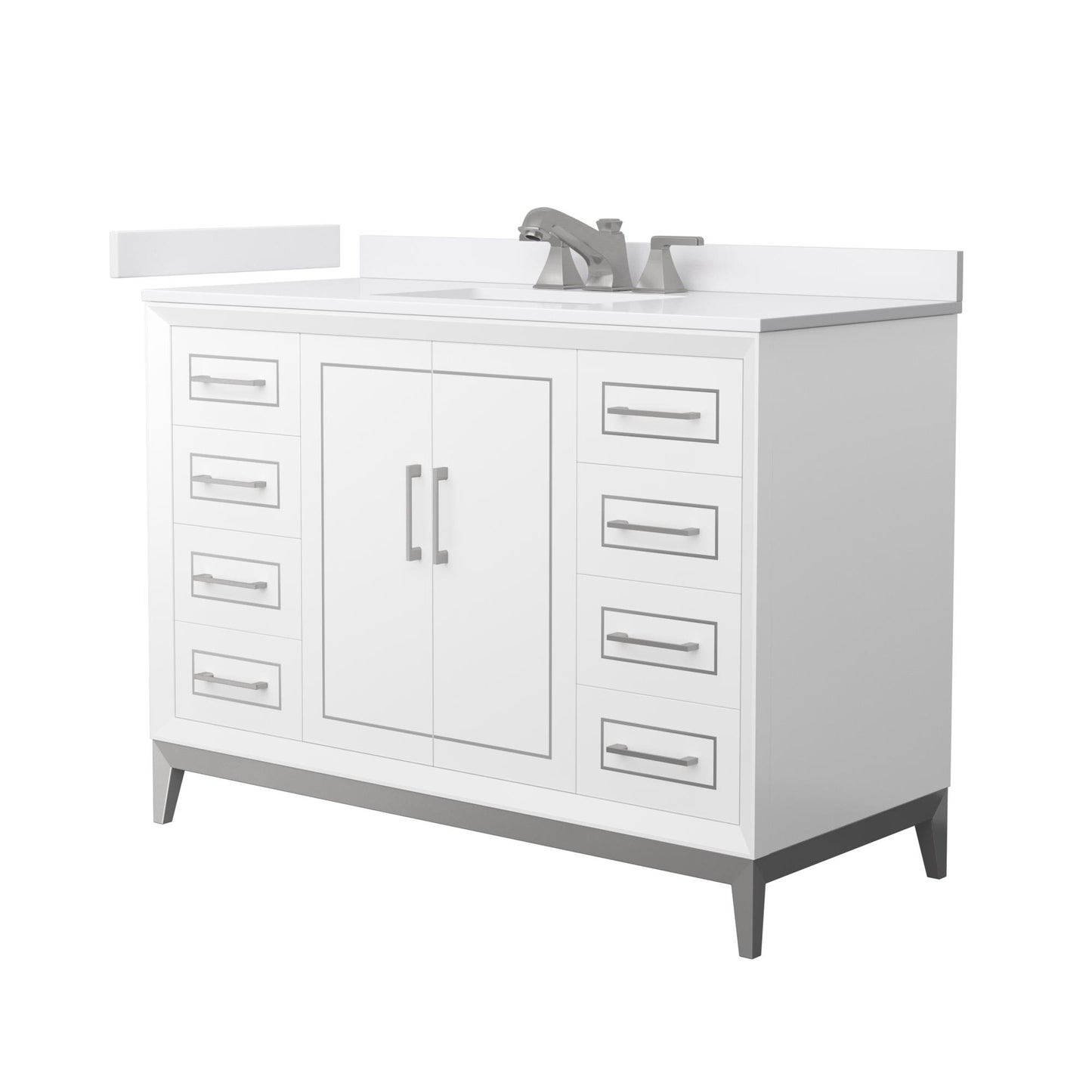 Marlena Bathroom Vanity with Countertop 48 inch Single Sink 3-hole Faucet Setup