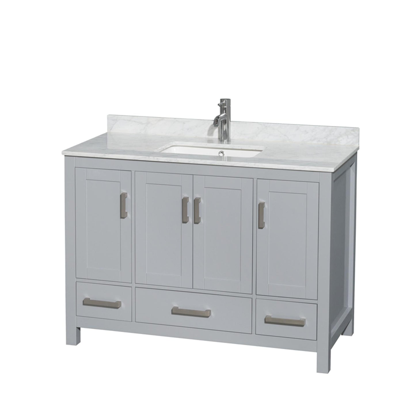 Sheffield Bathroom Vanity with Countertop 48 inch Single Sink Single hole Faucet Setup