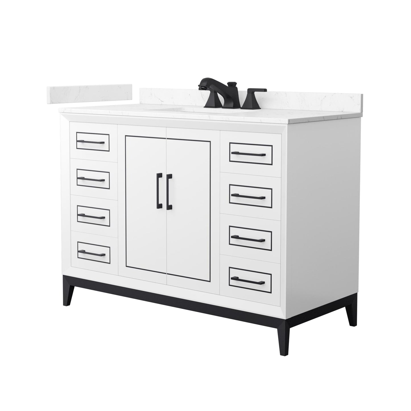 Marlena Bathroom Vanity with Countertop 48 inch Single Sink 3-hole Faucet Setup