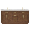 Custom image for Dark Oak with Brushed Gold Trim / Giotto Quartz / No Mirror
