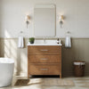 Custom image for Toasted Walnut with Brushed Nickel Trim / White Quartz / No Mirror