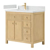 Custom image for Scandinavian Oak with Satin Bronze Trim / Giotto Quartz / No Mirror