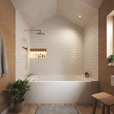 Grayley Alcove Acrylic Bathtub No Faucet 66 inch