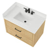 Custom image for Scandinavian Oak with Matte Black Trim / White Quartz / No Mirror