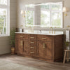 Custom image for Dark Oak with Brushed Gold Trim / White Quartz / No Mirror