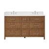 Custom image for Toasted Walnut with Brushed Nickel Trim / White Quartz / No Mirror