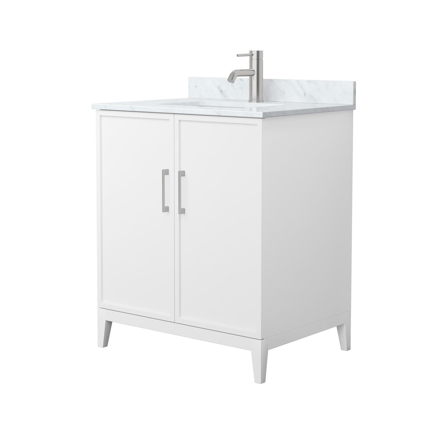 Elan Bathroom Vanity with Countertop 30 inch Single Sink Single hole Faucet Setup