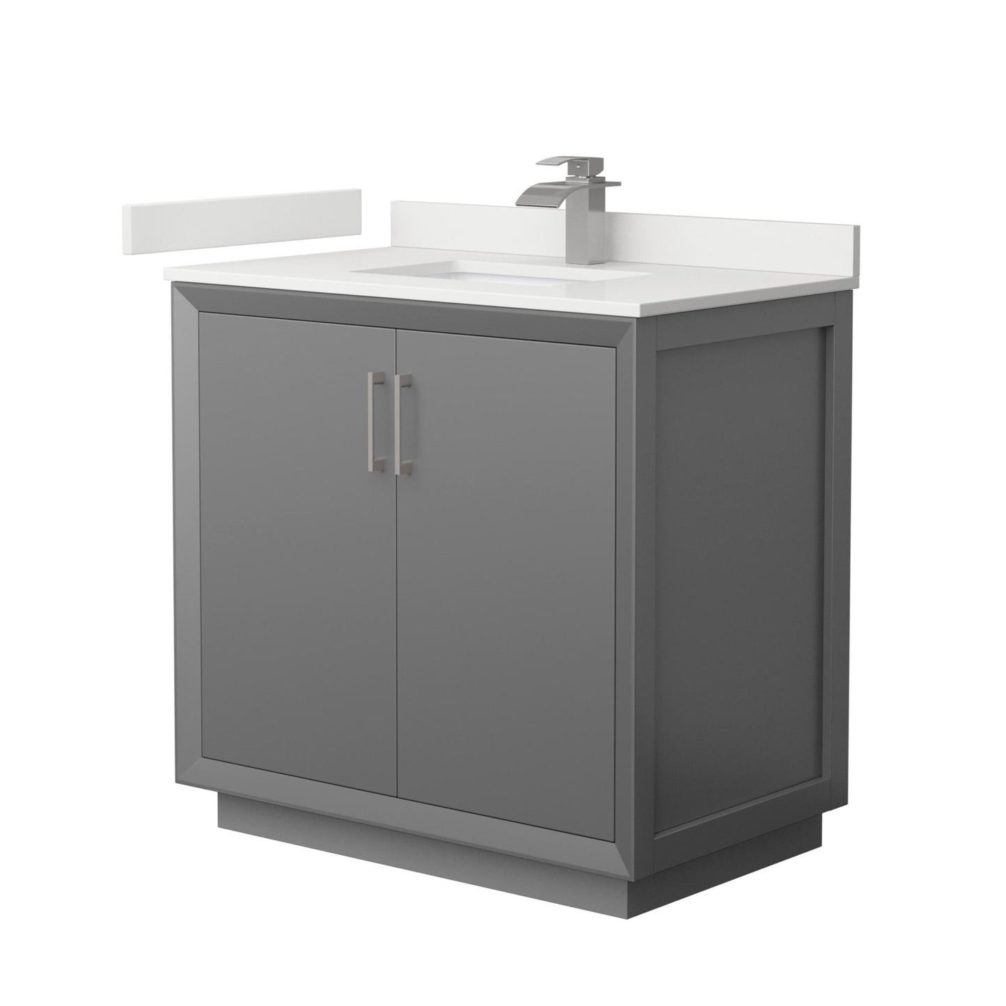 Strada Bathroom Vanity with Countertop 36 inch Single Sink Single hole Faucet Setup