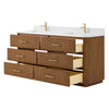 Custom image for Toasted Walnut with Satin Bronze Trim / White Quartz / No Mirror