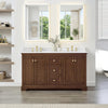 Custom image for Dark Walnut with Brushed Gold Trim / Giotto Quartz / No Mirror