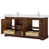 Custom image for Dark Walnut with Polished Chrome Trim / White Cultured Marble / No Mirror