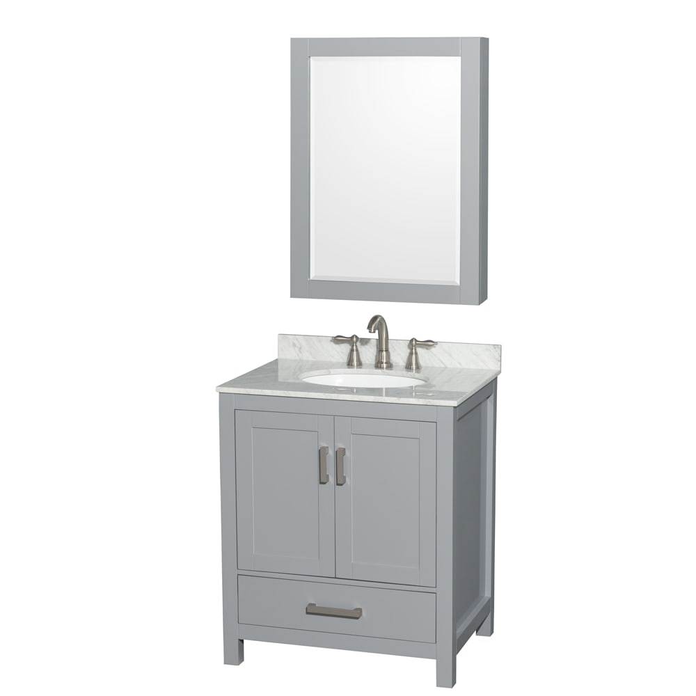Sheffield Bathroom Vanity with Countertop 30 inch Single Sink 3-hole Faucet Setup