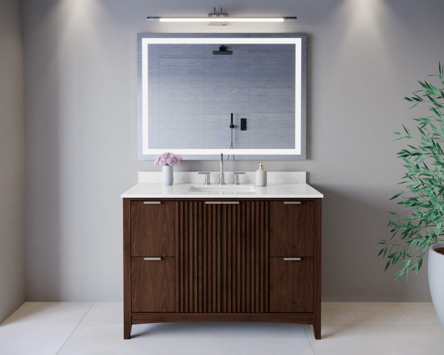 Palmilla Bathroom Vanity with Countertop 48 inch Single Sink 3-hole Faucet Setup