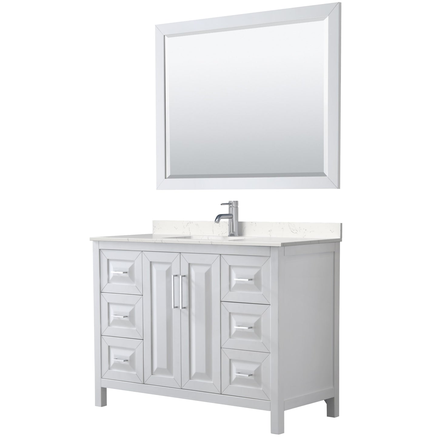 Daria Bathroom Vanity with Countertop 48 inch Single Sink Single hole Faucet Setup
